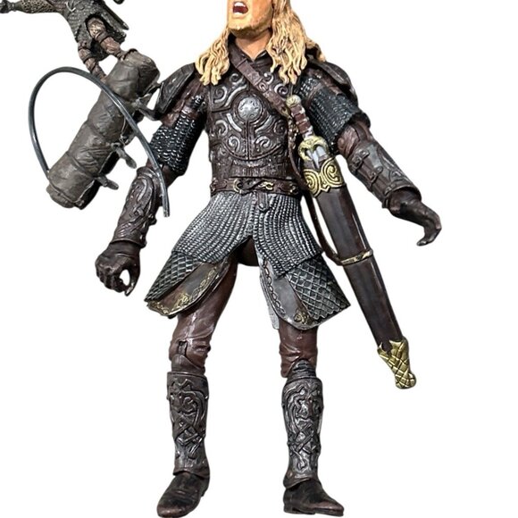 Lord of The Rings Action Figures Lot Of 15 Weapons  LOTR Marvel 2002 Horses - Picture 2 of 16